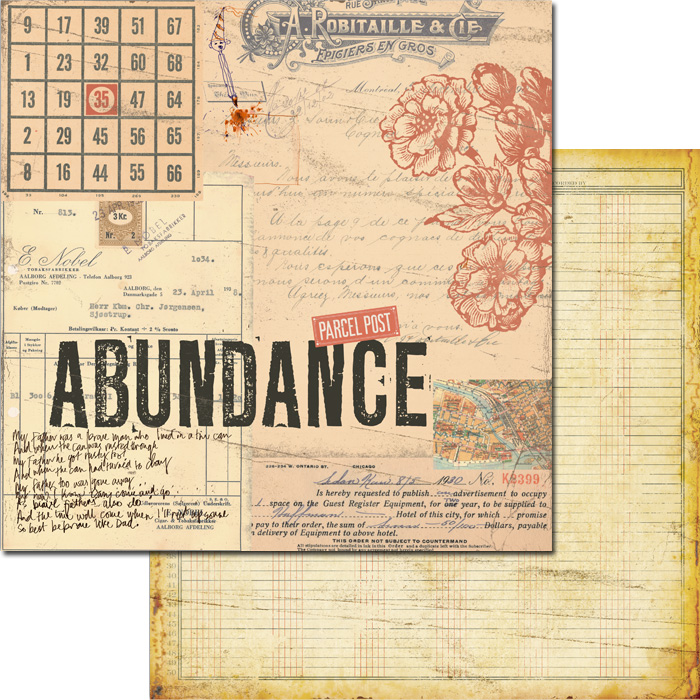 Двусторонняя бумага для скрапбукинга Lille: Abundance от 7gypsies