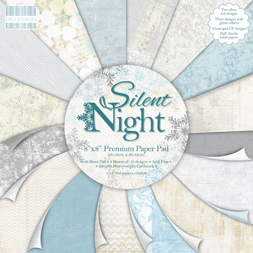 Набір паперу Silent Night 20х20 см 16 аркушів, First Edition