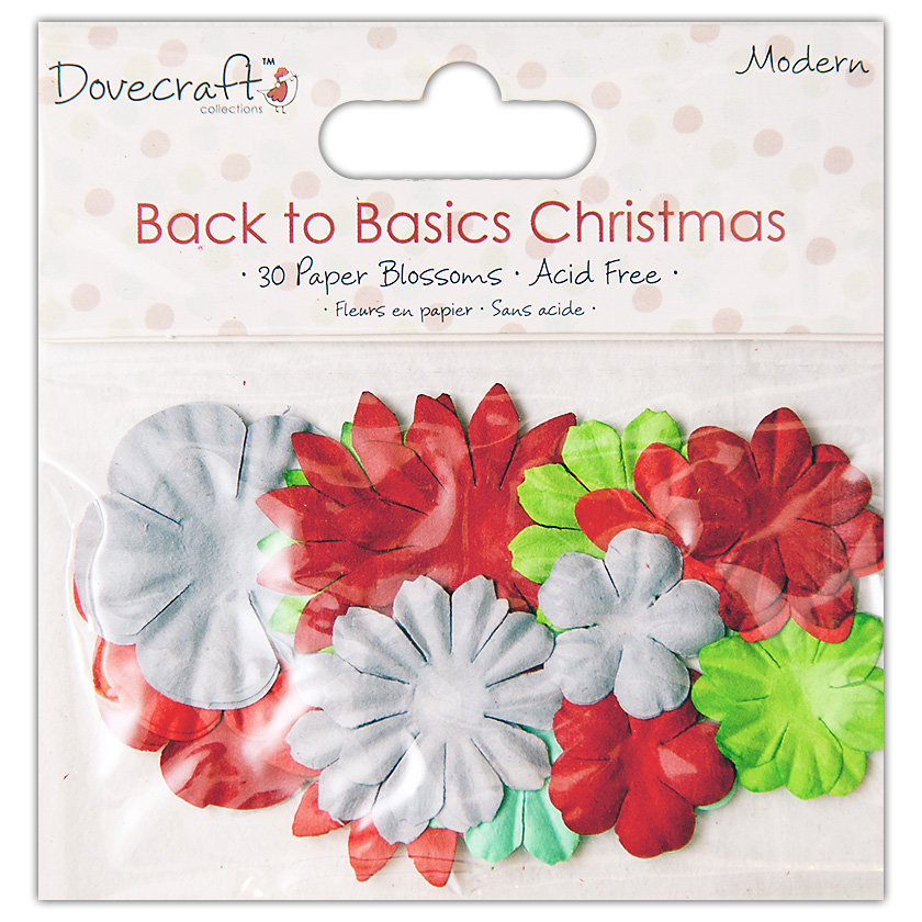 Набор цветочков Back to Basics Christmas Modern 30 шт от компании Dovecraft