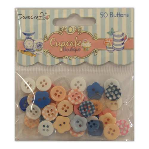 Набор пуговок Cupcake Boutique 50 шт от компании Dovecraft