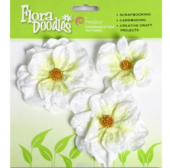 Набір вельветових тканинних трояндочок Velvet Rose - White від Petaloo