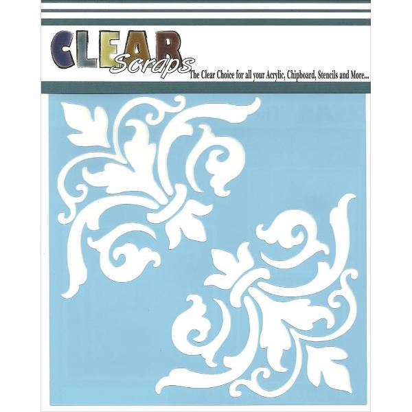 Трафарет Corner Flourish 15х15 см від компанії Clear Scraps