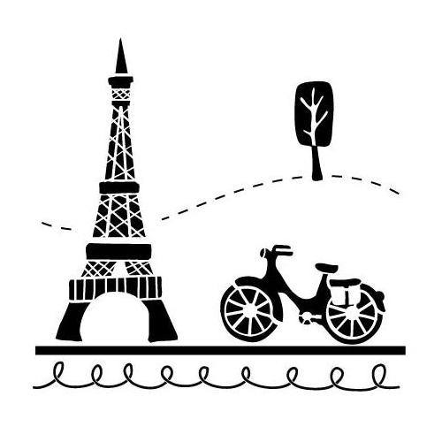 Трафарет Paris Holiday 15х15 см від Claudine Hellmuth