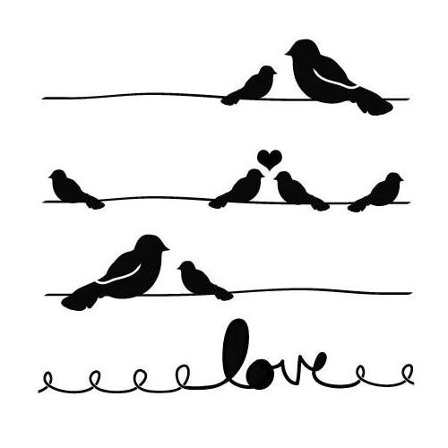 Трафарет Love Birds 15х15 см від Claudine Hellmuth