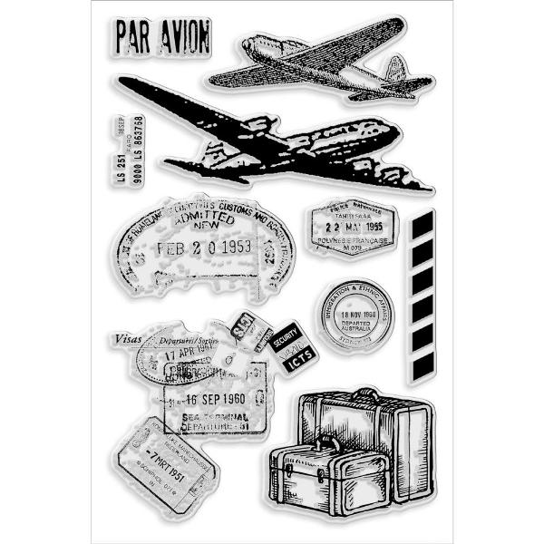 Набор акриловых штампов Air Travel 15х10 см, Stampendous