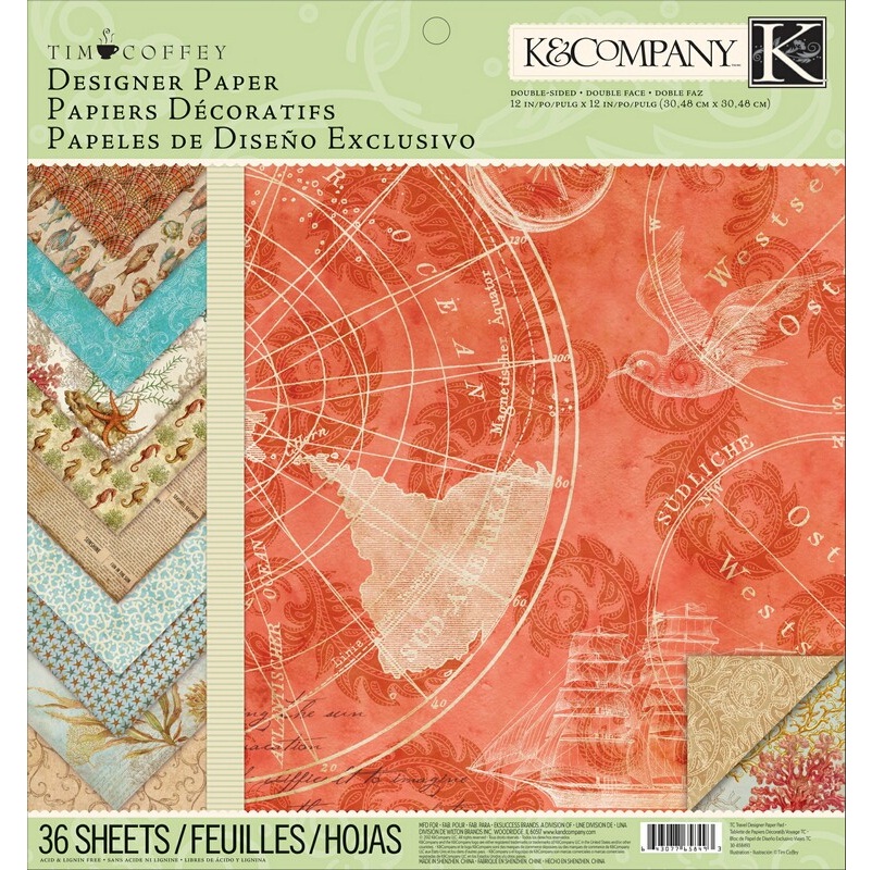 Набір паперу Travel 30х30 см 12 аркушів від компанії K & Company
