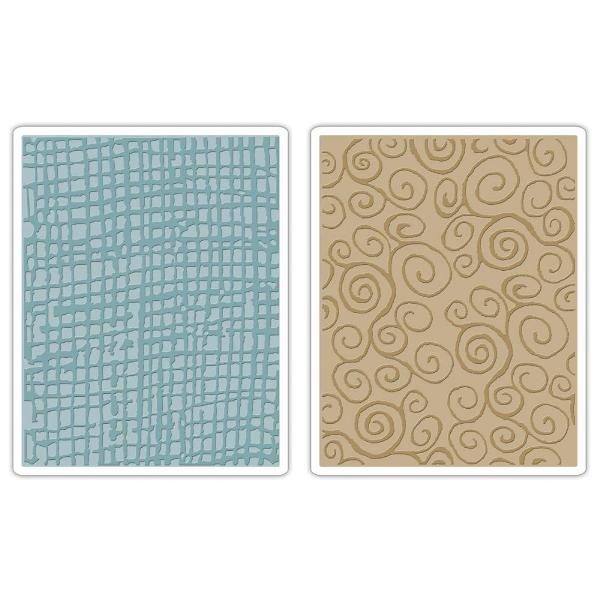 Папки для тиснения Burlap & Swirls от Tim Holtz