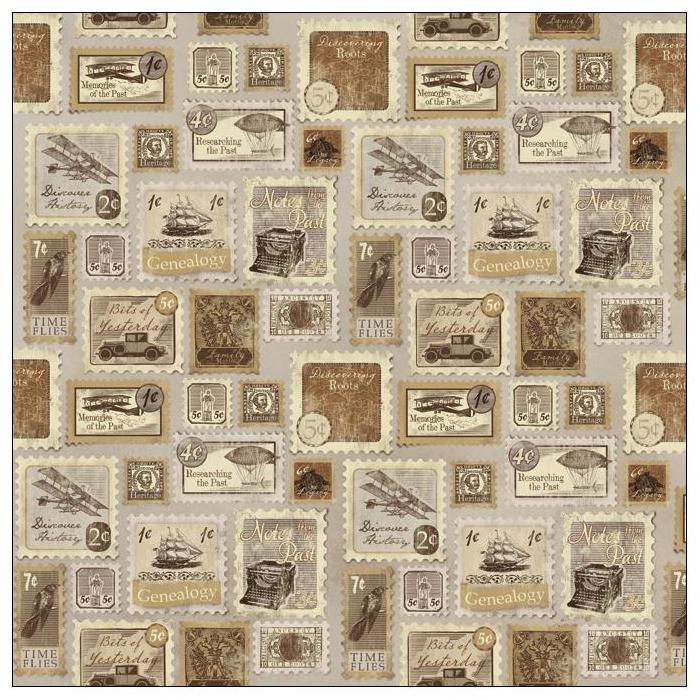 Односторонняя бумага Ancestry Stamps 30х30 см от Karen Foster