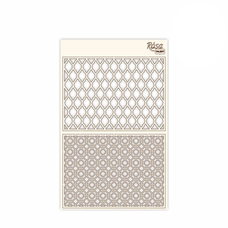 Чіпборд для скрапбукінгу, Фоновий Абстракція 3, білий картон, 12,6х20см, Rosa Talent