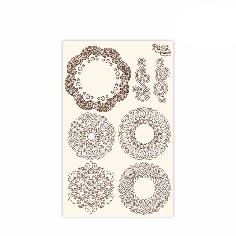 Чипборд для скрапбукинга, Кружево 2, белый картон, 12,6х20см, Rosa Talent