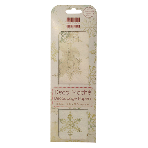 Папір для декупажу Deco Mache - Snowflakes 26х37,5 см від First Edition