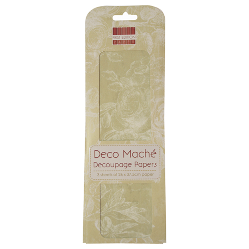 Папір для декупажу Deco Mache - Sage Roses 26х37,5 см 3 листа від First Edition