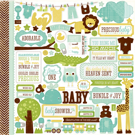 Лист з наклейками Bundle of Joy Boy 30х30 см від Echo Park