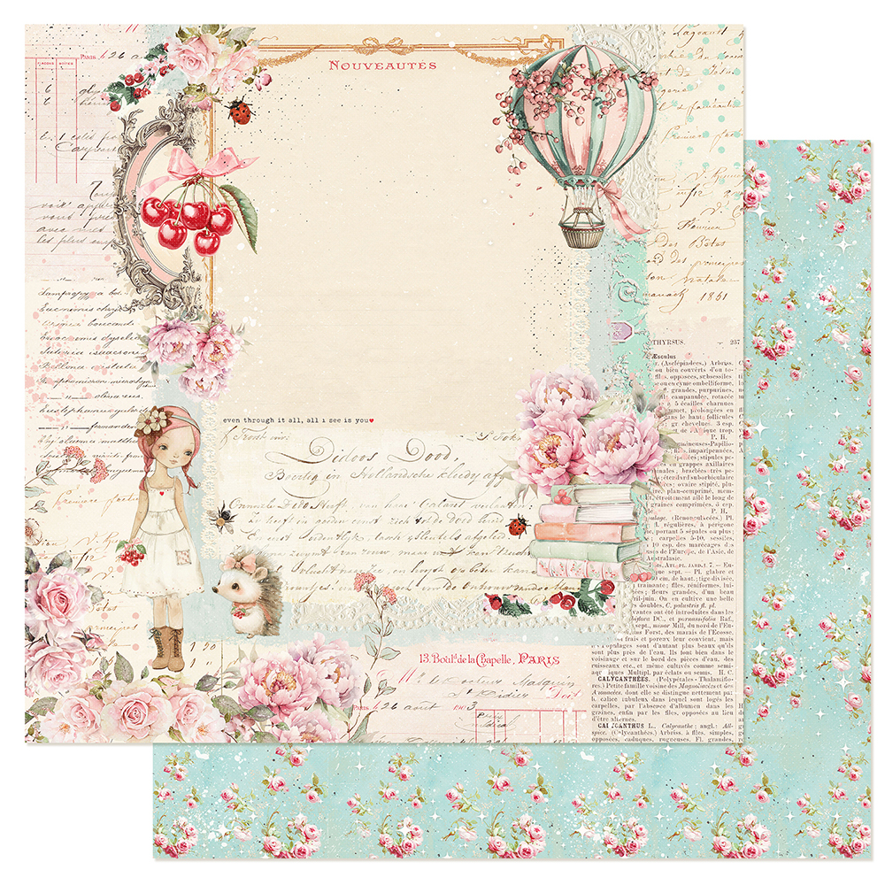 Аркуш двостороннього скраппаперу All I See Is You - Cherry Sweet, 30x30 см, Prima