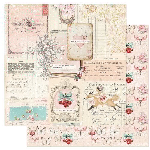 Аркуш двостороннього скраппаперу Set Me Free - Cherry Sweet, 30x30 см, Prima