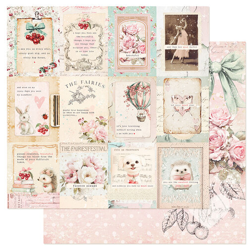 Аркуш двостороннього скраппаперу Thoughts From My Heart - Cherry Sweet, 30x30 см, Prima