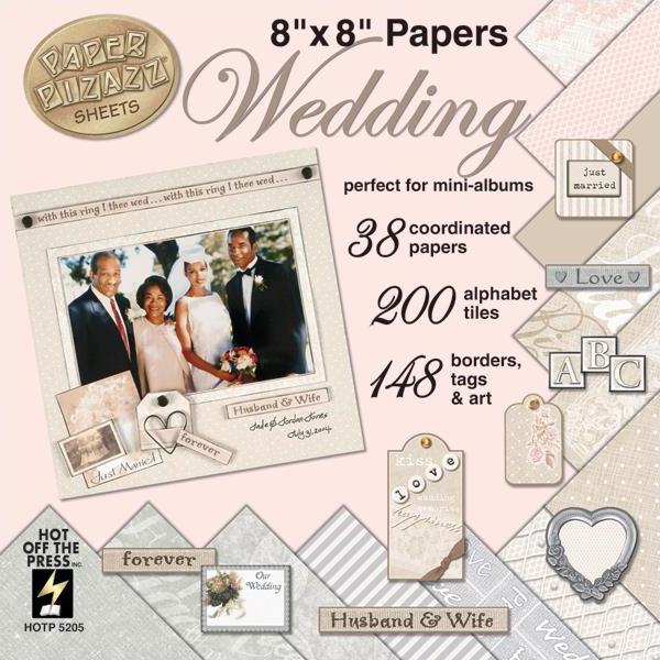 Набір паперу і прикрас Wedding 38 аркушів 20х20 см від HOTP