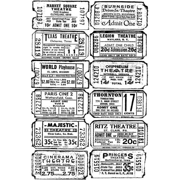 Резиновый штамп Ticket 6х9 см, Tim Holtz