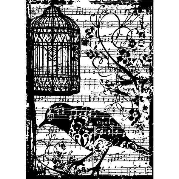 Резиновый штамп Bird Song 6х9 см, Tim Holtz