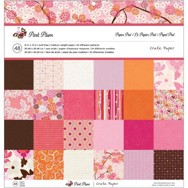 Набір паперу Pink Plum 30х30 см 24 листа від Crate Paper