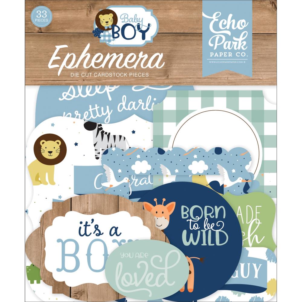 Набор высечек для скрапбукинга Baby Boy - Icons - Ephemera, 33 шт., Echo Park