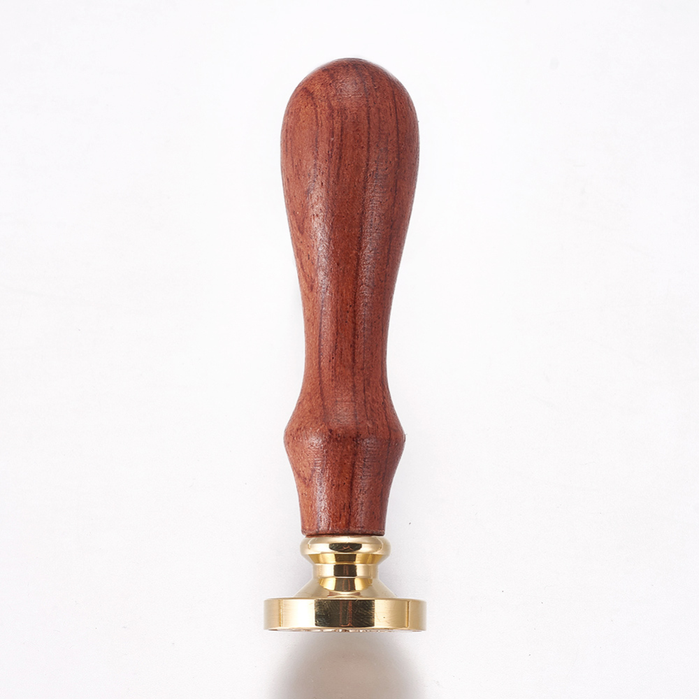 Печатка для сургучу з дерев'яною ручкою, Різдвяний дзвіночок, латунь, золотий, 8,95 см, 2,55x1,45 см