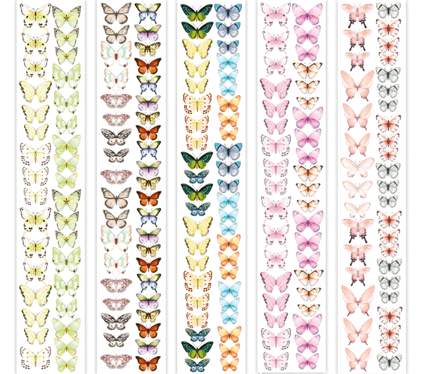Набор смуг з картинками для декорування Метелики 6, 5 од, 5х30,5 см, Фабрика Декору