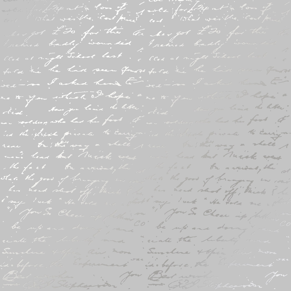 Аркуш паперу з фольгуванням Silver Text Gray 30,5х30,5 см, Фабрика Декора