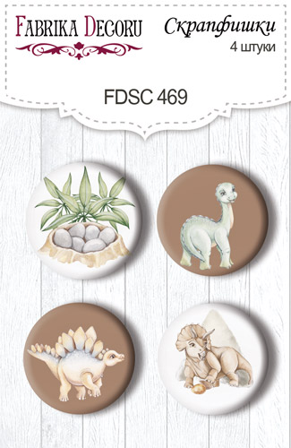 Скрапфішки, набір 4 шт, Dinosauria # 469, Фабрика Декору