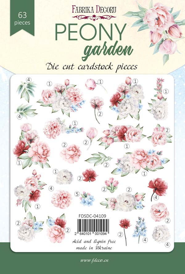 Набор высечек, Peony garden, 63 шт, Фабрика Декора