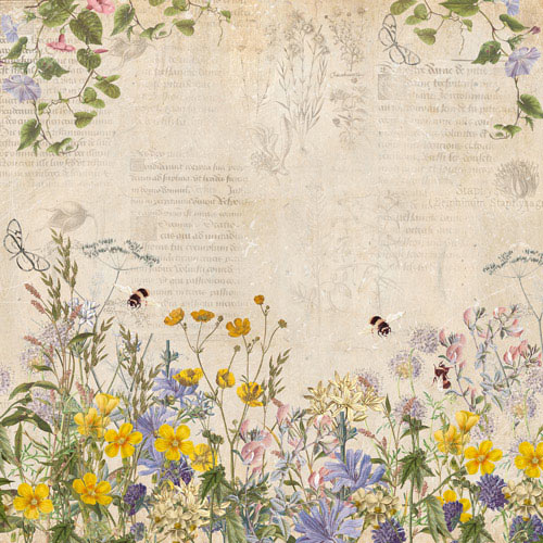 Набір скраппаперу, Summer botanical diary, 10 аркушів, 30,5x30,5 см, Фабрика Декору