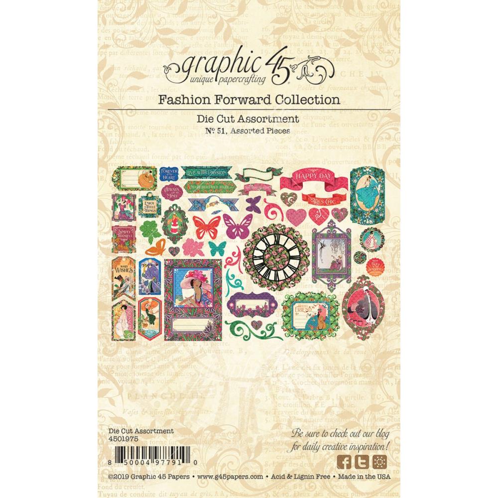 Набор высечек для скрапбукинга Fashion Forward, 45 шт, Graphic 45