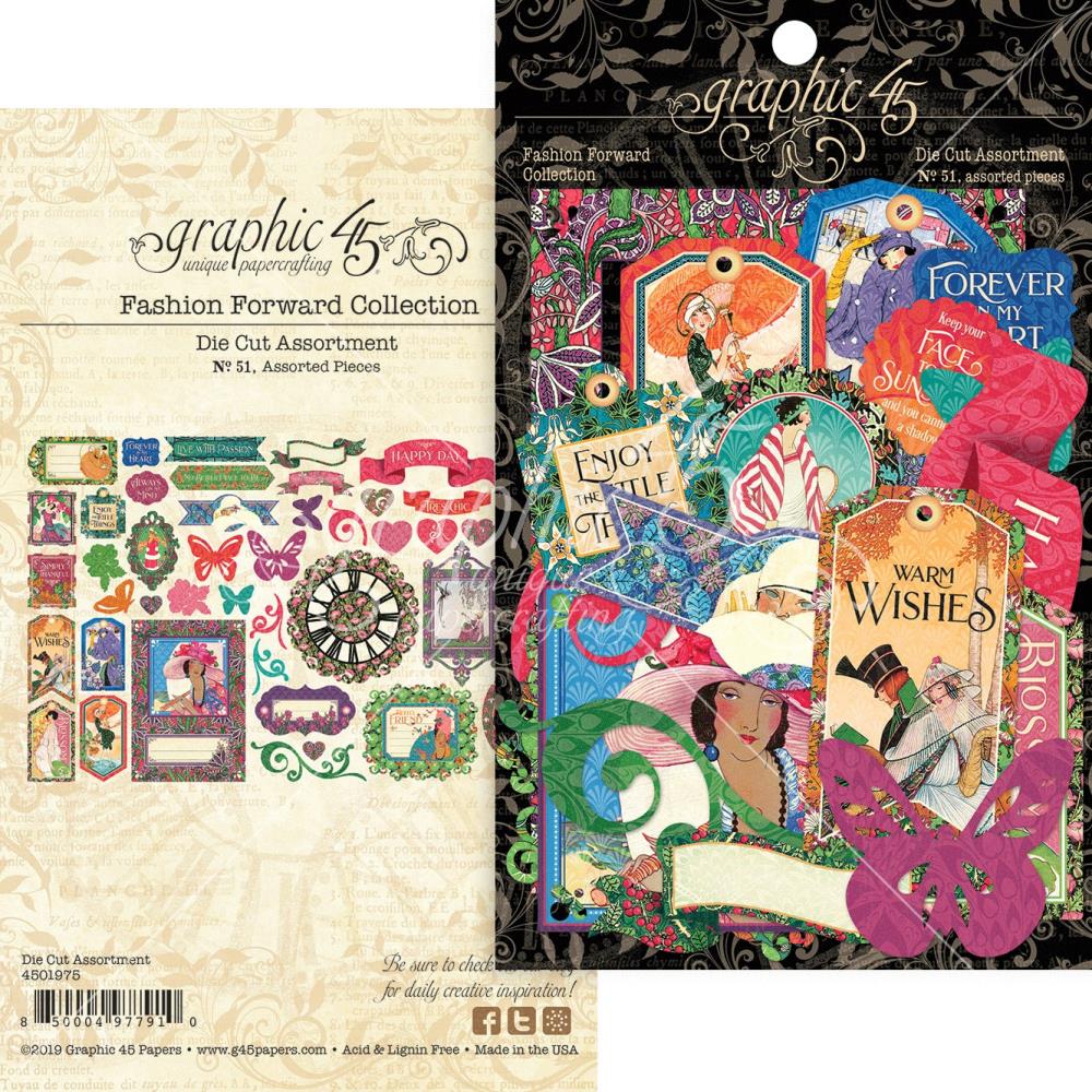 Набор высечек для скрапбукинга Fashion Forward, 45 шт, Graphic 45