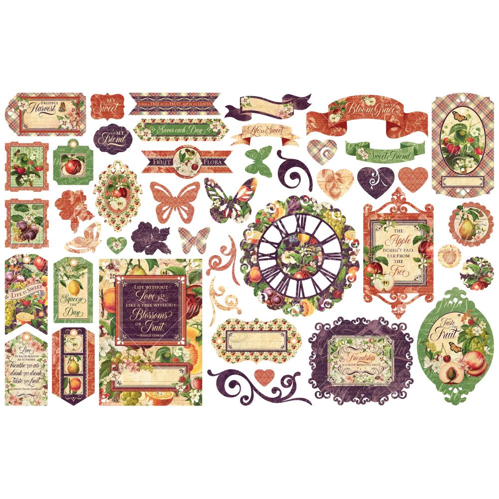 Набор высечек для скрапбукинга Fruit & Flora, 45 шт, Graphic 45
