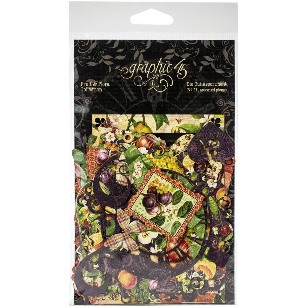 Набор высечек для скрапбукинга Fruit & Flora, 45 шт, Graphic 45