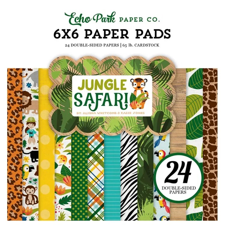 Набір двостороннього паперу Jungle safari 15х15 см 12 аркушів від Echo Park