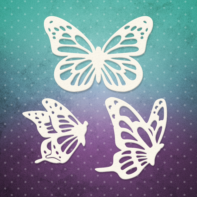 Чіпборд набір, Метелики, набору 6x7,5 см, 3 шт, Lana Odis