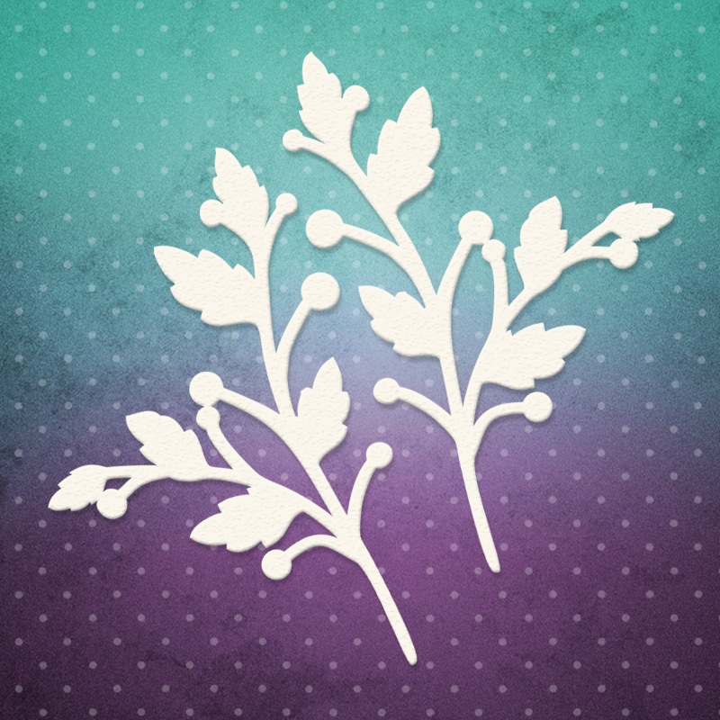 Чіпборд набір, Гілочки з ягідками, набору 5,7x4,8 см, 2 шт, Lana Odis