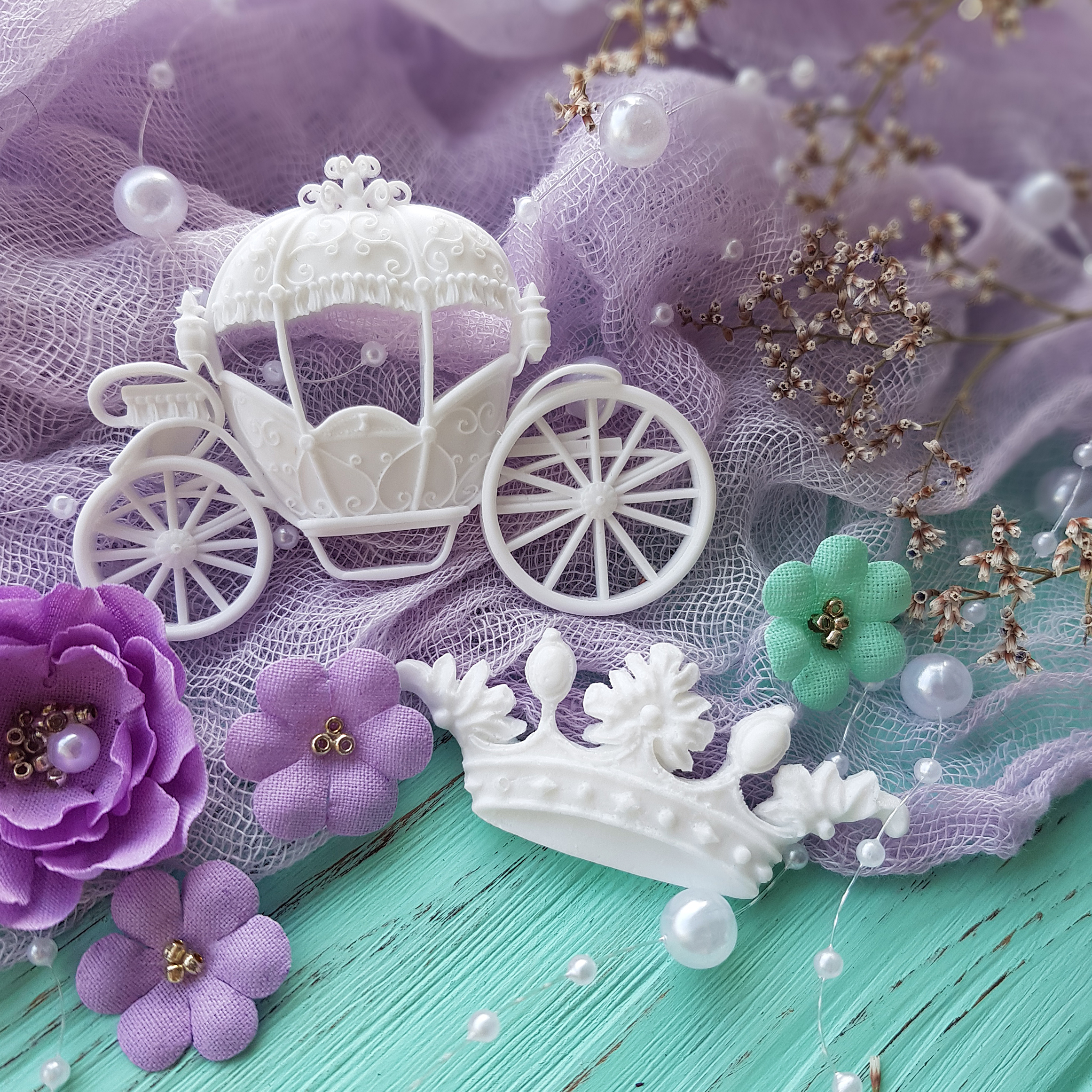 Декоративные фигурки, Карета с большой короной, 2 предмета, Lana Odis