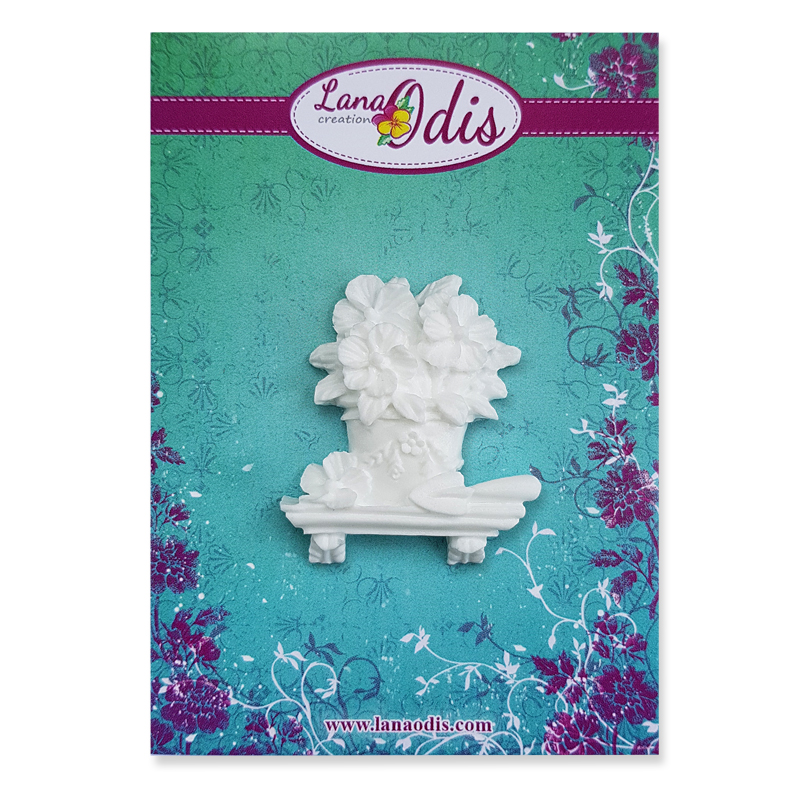 Декоративная фигурка, Горшок с цветами малый, 33x40 мм, 1 шт, Lana Odis