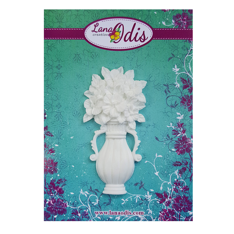 Декоративная фигурка, Ваза с цветами малая, 30x60 мм, 1 шт, Lana Odis