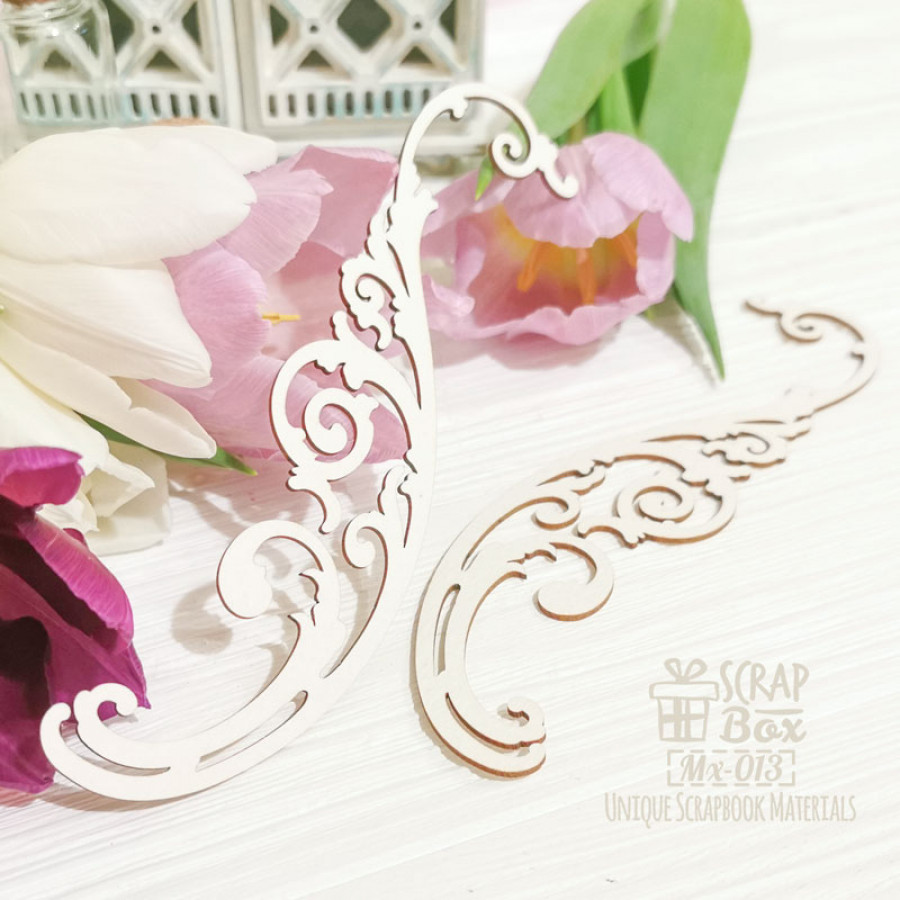 Чіпборд великого розміру Вензелі 2шт Mx-013, Scrapbox