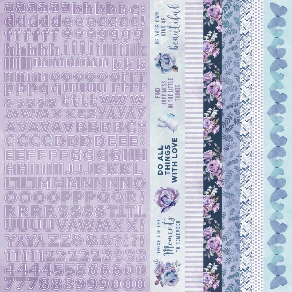 Набор бумаги для скрапбукинга Amethyst, 12 листов + наклейки, 30х30 см, Kaisercraft