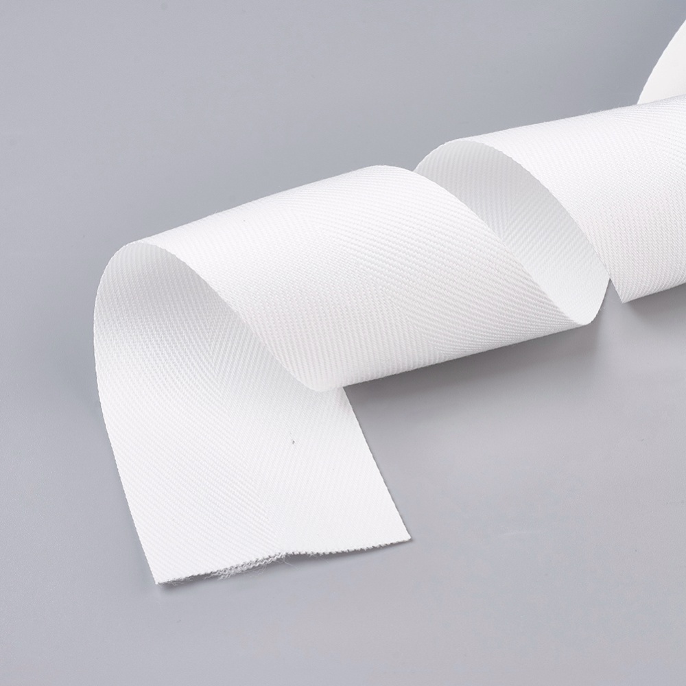 Декоративная лента, хлопок и вискоза, белый, 25 мм, 90 см