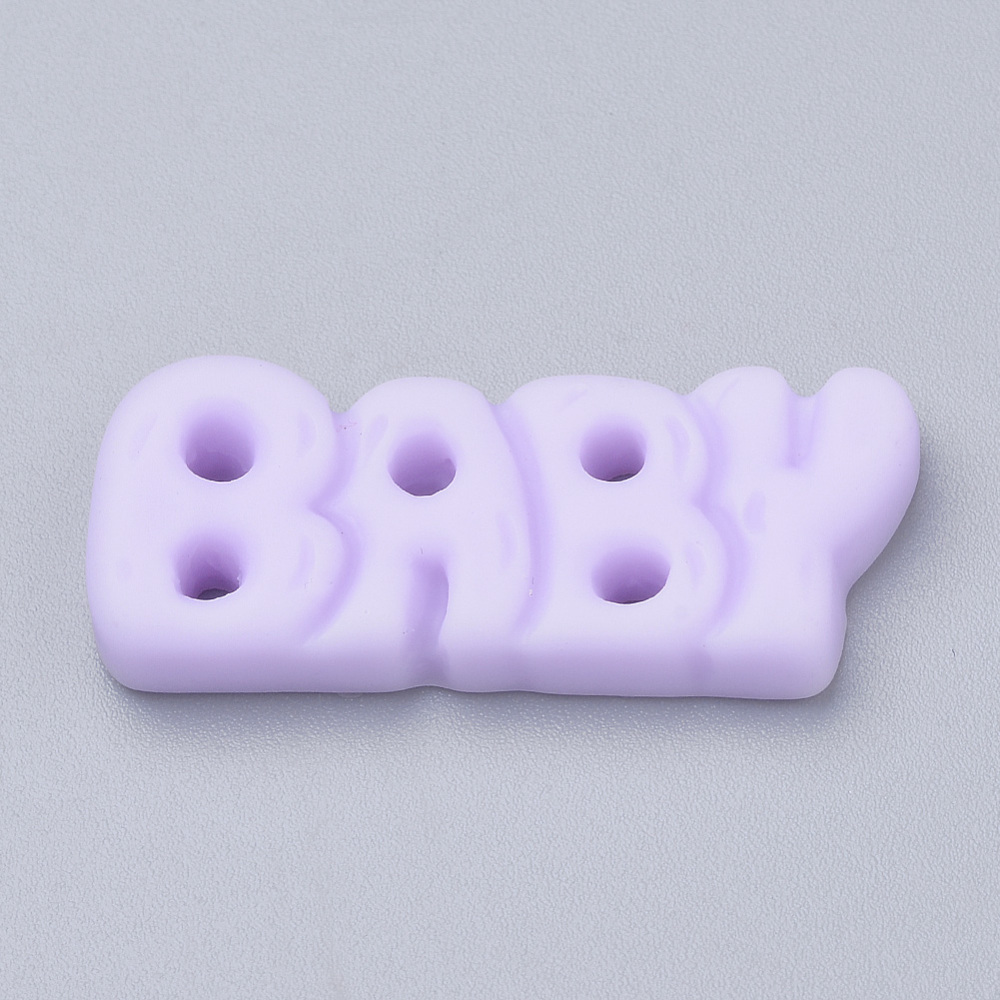 Кабошон, Надпись Baby, 1 шт, оранжевый, 25х17х6 мм