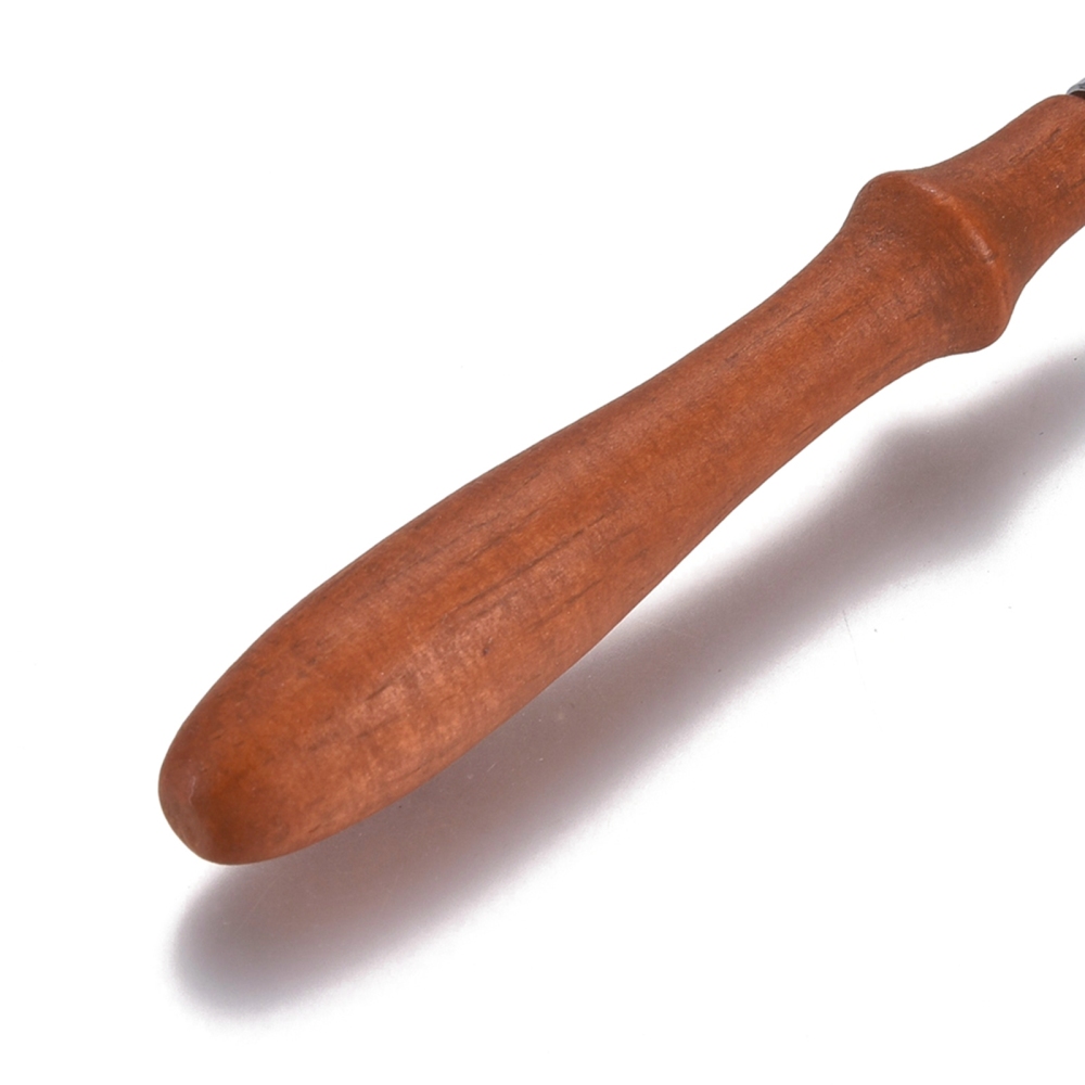 Ложка для сургуча с деревянной ручкой, платина, 111x30x15,3 мм