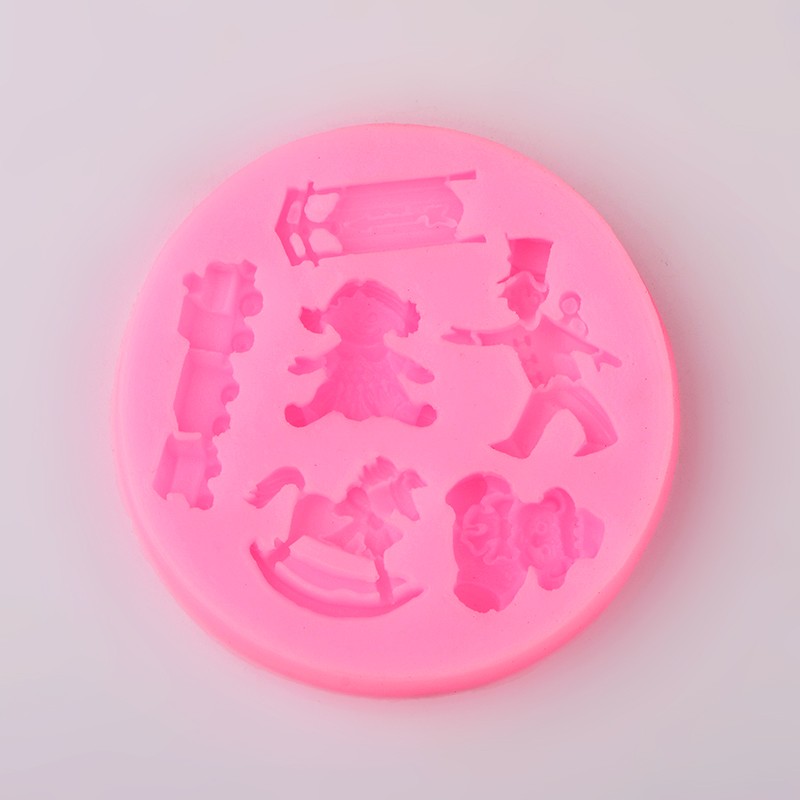 Силіконовий молд, Ляльки, Іграшки, Конячка-качалка, рожевий, 70x9 мм