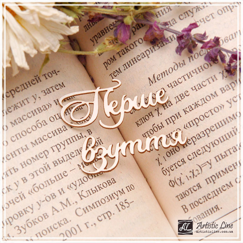 Чіпборд, напис Перше взуття, 4,5х3,5 см, Artistic Line