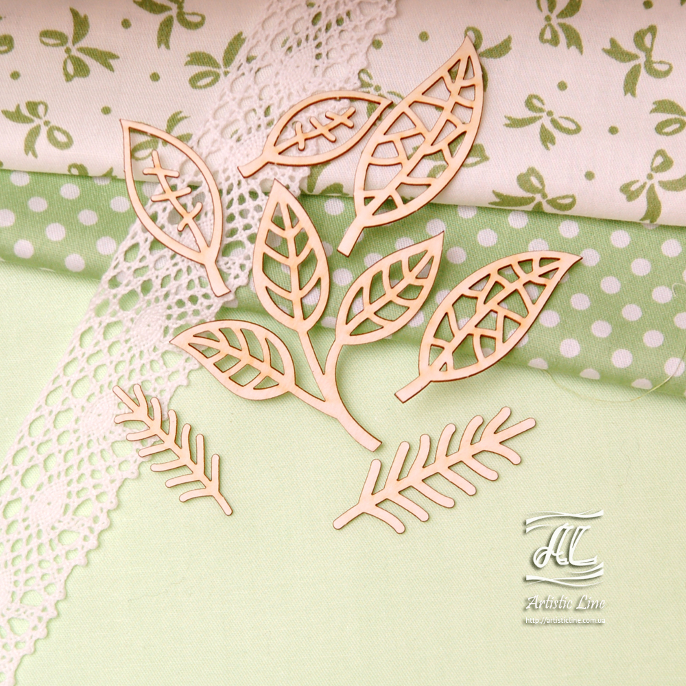 Набор чипбордов, Листья, 7 шт., 9,5х7 см, Artistic Line