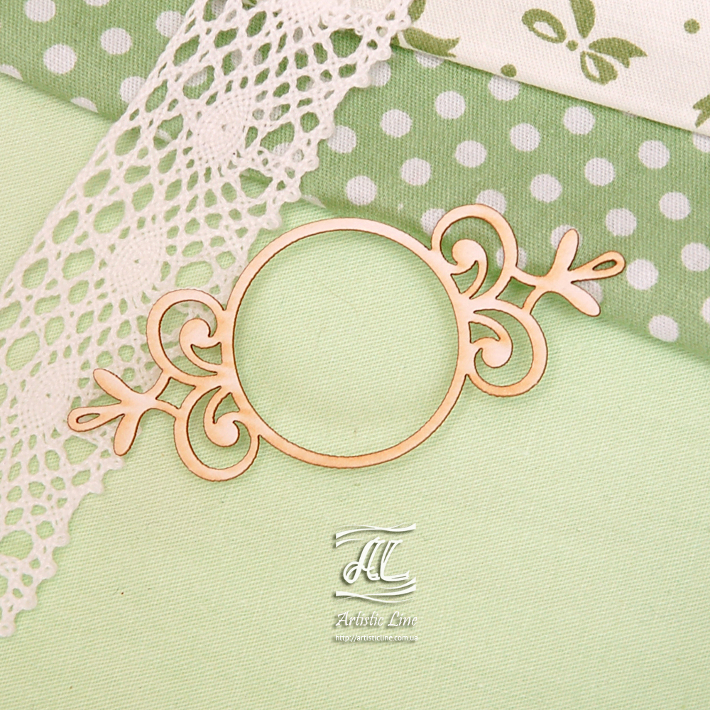 Чіпборд, Вензель круглий, 7,5х3 см, Artistic Line